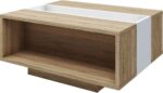 Τραπεζάκι Raylie Φυσικό+Λευκό 110x41x75cm - Image 2