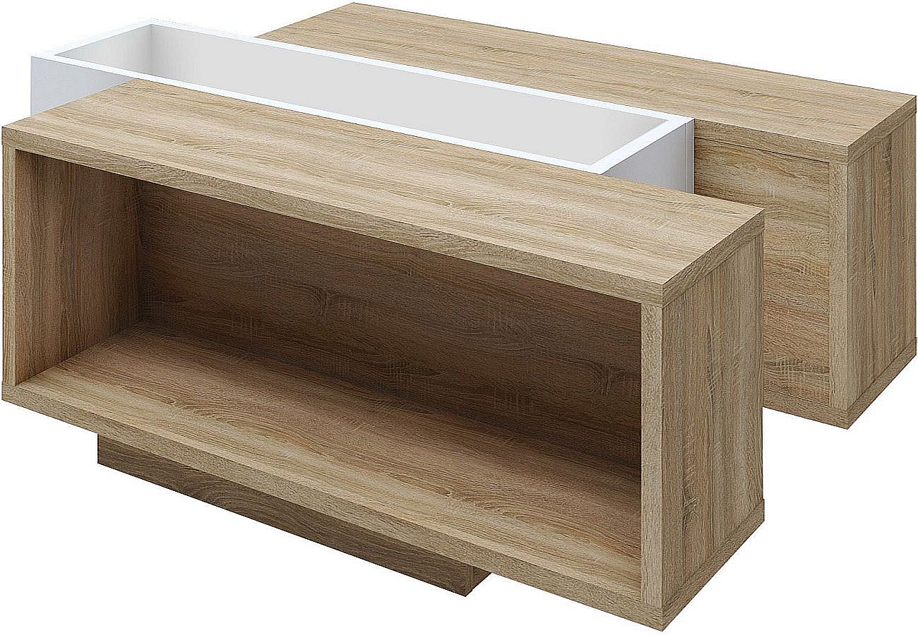 RAYLIE-WM-B Τραπεζάκι Raylie Φυσικό+Λευκό 110x41x75cm - Image 1