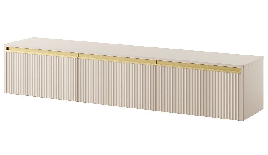 ROYAL_RTV_Krem_Bz Έπιπλο τηλεόρασης Royal επιτοίχιο Μπεζ 181x36x39cm - Image 1