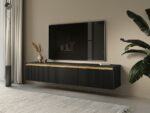 Έπιπλο τηλεόρασης Royal επιτοίχιο Ανθρακί 181x36x39cm - Image 2