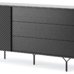 Μπουφές Raven με συρτάρια Ανθρακί 144x38x83cm
