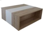 Τραπεζάκι Raylie-1 Φυσικό+Λευκό 90x41x75cm