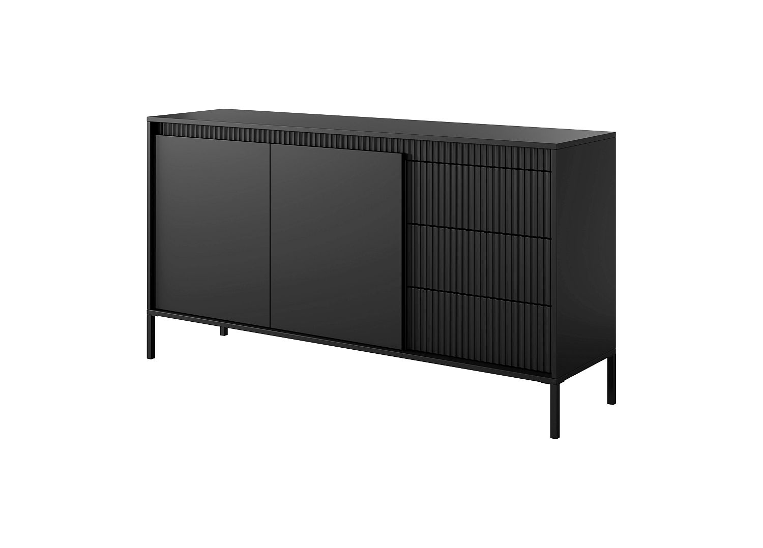 SENSO_21s_bz2 Μπουφές Senso με συρτάρια Ανθρακί 153x81x40cm - Image 1