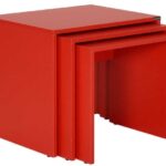 Σετ τραπεζάκια Ζιγκόν SHP-103-KK Κόκκινο 55x47x40cm