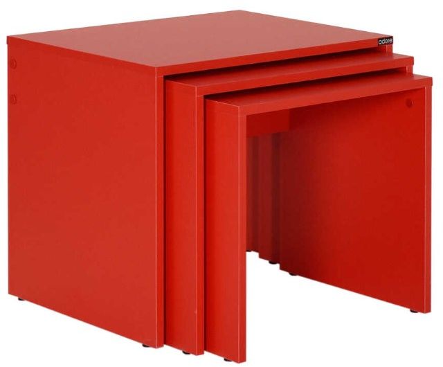 SHP-103-KK-1 Σετ τραπεζάκια Ζιγκόν SHP-103-KK Κόκκινο 55x47x40cm - Image 1