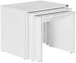Σετ τραπεζάκια Ζιγκόν SHP-103-PP Λευκό High gloss 55x47x40cm