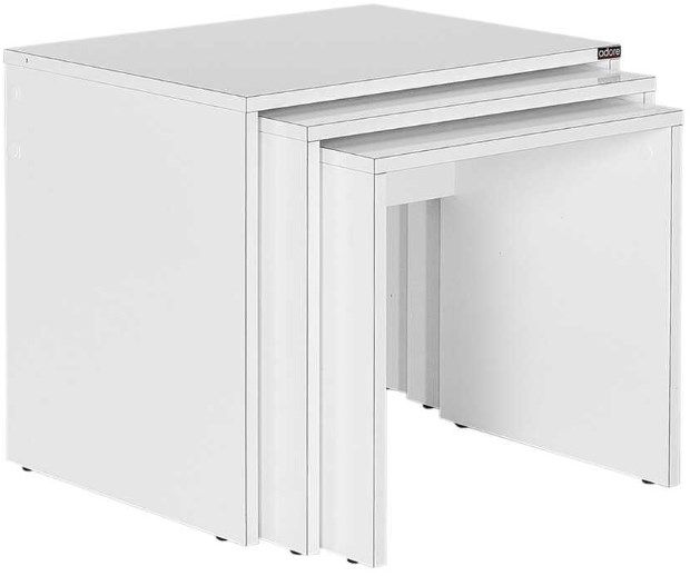 SHP-103-PP-1 Σετ τραπεζάκια Ζιγκόν SHP-103-PP Λευκό High gloss 55x47x40cm - Image 1