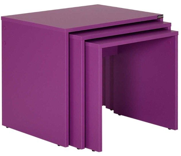 SHP-103-UU-1 Σετ τραπεζάκια Ζιγκόν SHP-103-UU Μοβ 55x47x40cm - Image 1