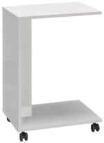 Τραπεζάκι SHP-108-PP C-Shape Λευκό High gloss 35x65x45cm