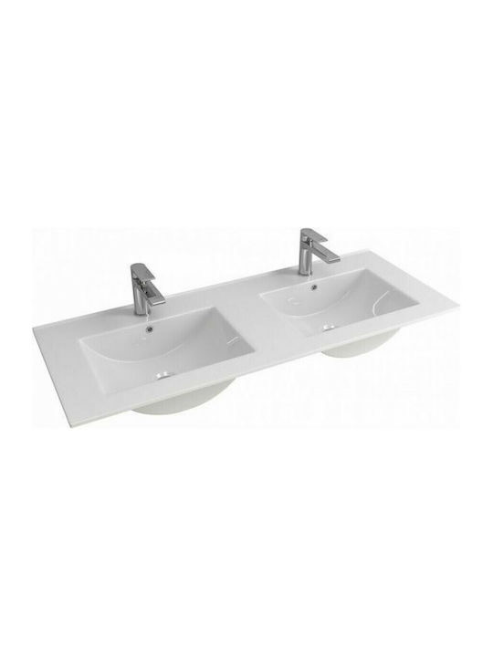 SLIM-120-DOUBLE Νιπτήρας SLIM 120 γυαλιστερή πορσελάνη 120x46cm 3WBH120DB0 - Image 1