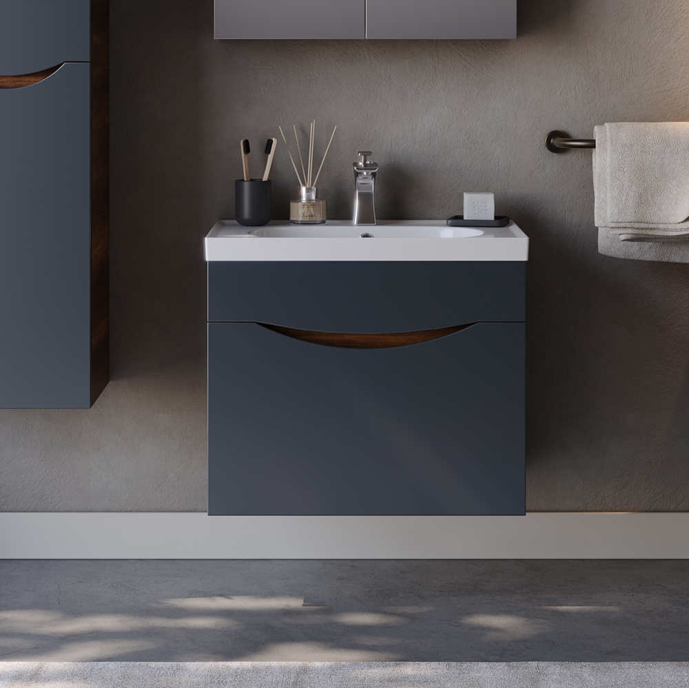 SMILE-65-ANT-GRI Πάγκος SMILE Ανθρακί / Barok MDF 18mm Λάκα 65 S3BSMI065ABM 65x45.5x54.5cm - Image 1