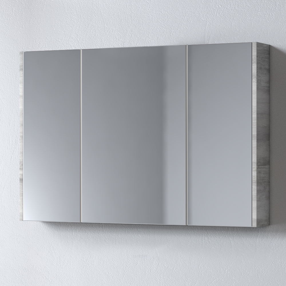 Savina_cement_mirror_100-1 Καθρέφτης SAVINA CEMENT 100 3MSA100CE0W με ντουλάπια 97x14x65cm - Image 1