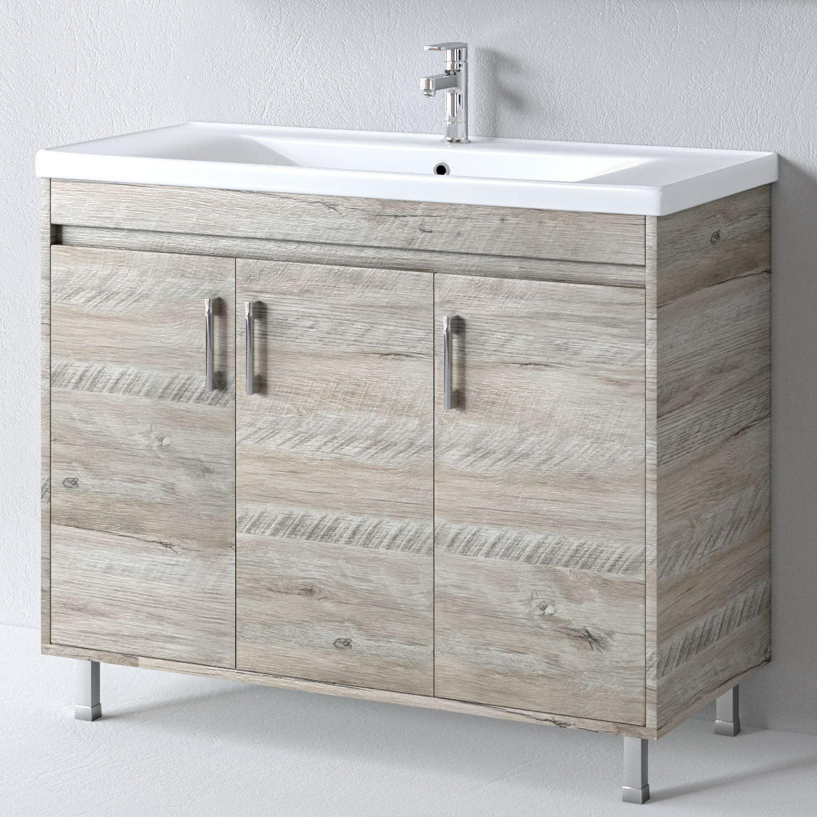 Savina_natural_100_base Πάγκος SAVINA NATURAL OAK 100 S3BSA100NO0 97x44x83cm, Νιπτήρας 100x46 - Image 1