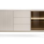 Μπουφές Sento με βιτρίνα και συρτάρια Λευκό Kazmir 154x83x39cm