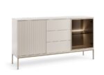 Μπουφές Sento με βιτρίνα και συρτάρια Λευκό Kazmir 154x83x39cm - Image 2
