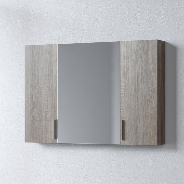 Siena_sonoma_DArk-_mirror_100 Καθρέφτης SIENA SONOMA DARK 100 3MSI100SD0W με ντουλάπια 96x14x65cm - Image 1