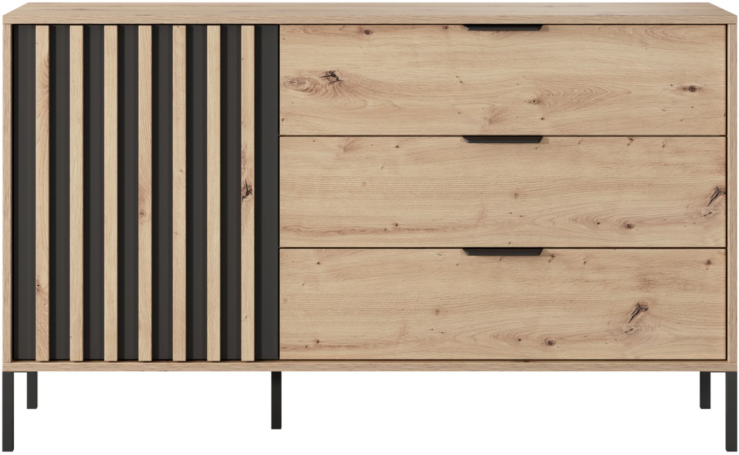 Tally_21a Μπουφές Tally φυσικό Artisan+ανθρακί 138x82x40 - Image 1