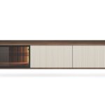 Έπιπλο τηλεόρασης VICI καρυδιά με βιτρίνα 180x50x39cm