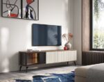Έπιπλο τηλεόρασης VICI καρυδιά με βιτρίνα 180x50x39cm - Image 2