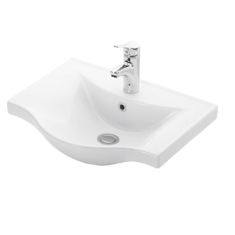 basic.7055 Νιπτήρας BASIC 55 γυαλιστερή πορσελάνη 55x46cm - Image 1