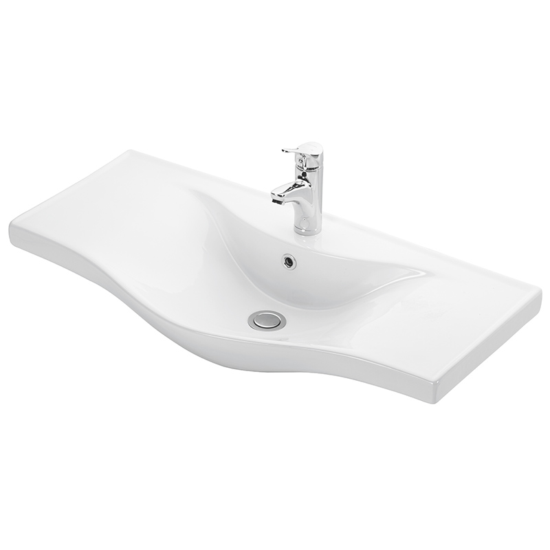 basic.7090 Νιπτήρας BASIC 90 γυαλιστερή πορσελάνη 90x46cm - Image 1
