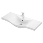 Πάγκος SIENA WHITE 100 S3BSI100GL0 96x34x83cm, Νιπτήρας 100x46cm - Image 2