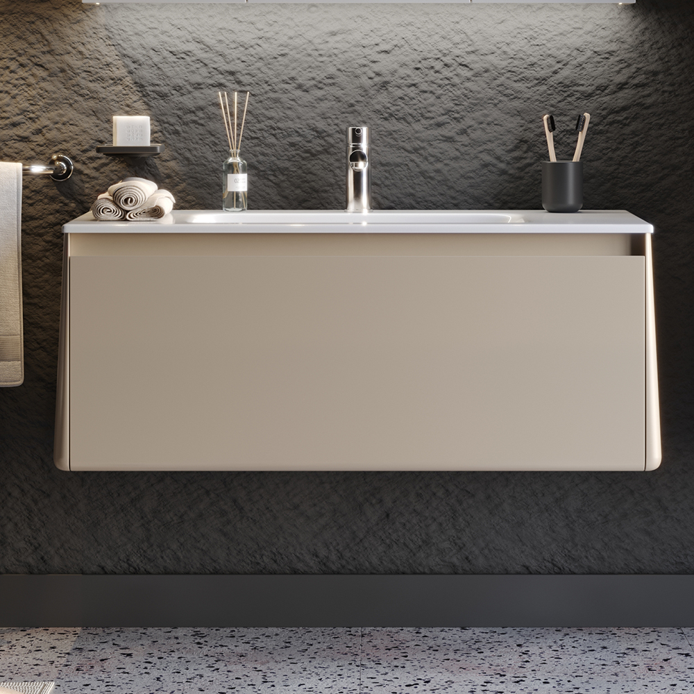 bella-100-MAT-SOFT-BEJs Πάγκος BELLA Μπεζ MDF 18mm Λάκα 100 S3BBEL100SBM 101x46.5x46cm - Image 1