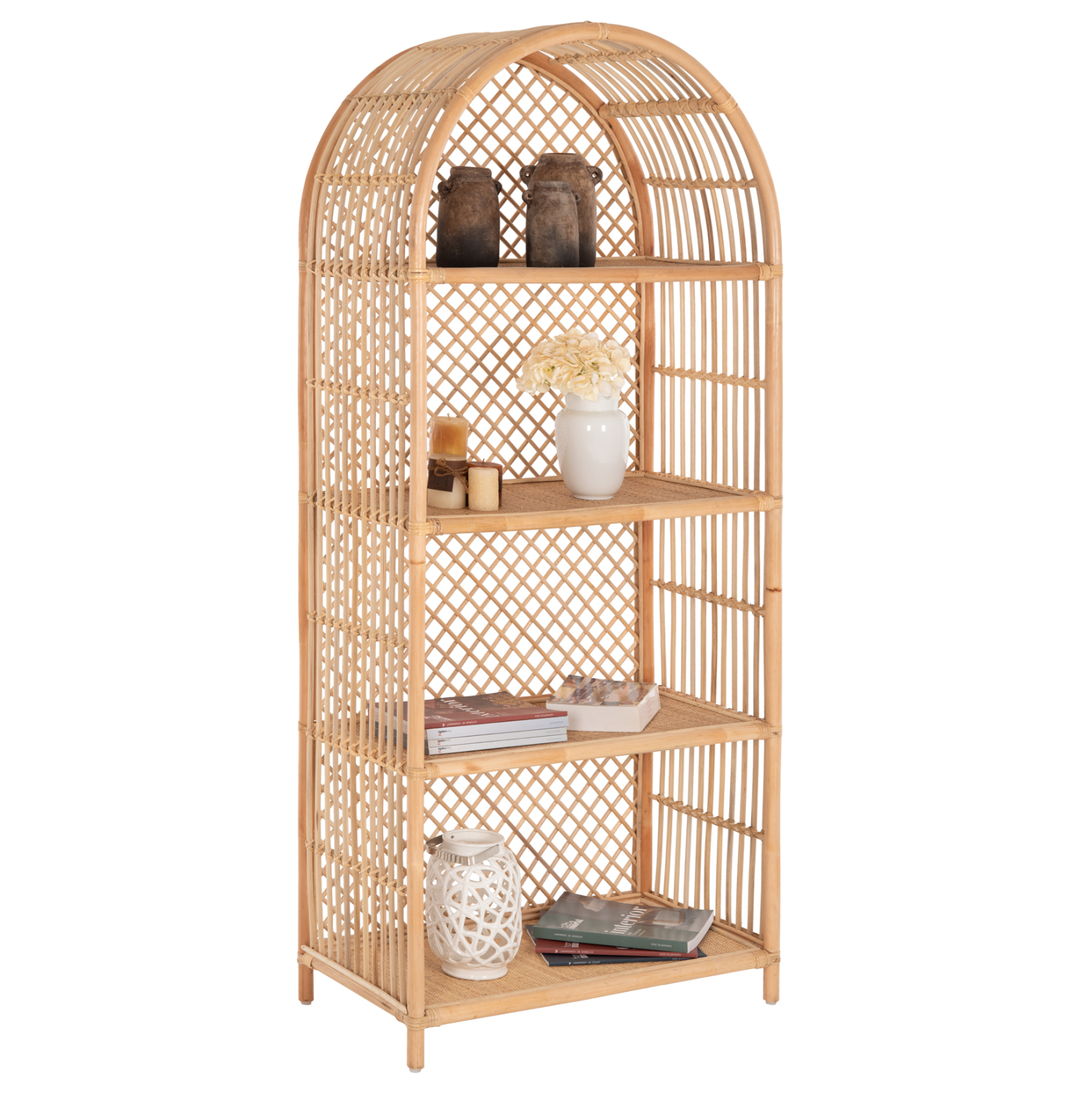 bibliothiki-fb99552-apo-fysiko-rattan-se ΒΙΒΛΙΟΘΗΚΗ SIMOK HM9552 ΑΠΟ ΦΥΣΙΚΟ RATTAN ΣΕ ΦΥΣΙΚΟ ΧΡΩΜΑ 80x40x182Υεκ. - Image 1