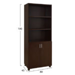 ΒΙΒΛΙΟΘΗΚΗ ΓΡΑΦΕΙΟΥ VANCE ΕΠΑΓΓΕΛΜΑΤΙΚΗ WENGE HM2055.12 80Χ40Χ190Υ εκ. - Image 2