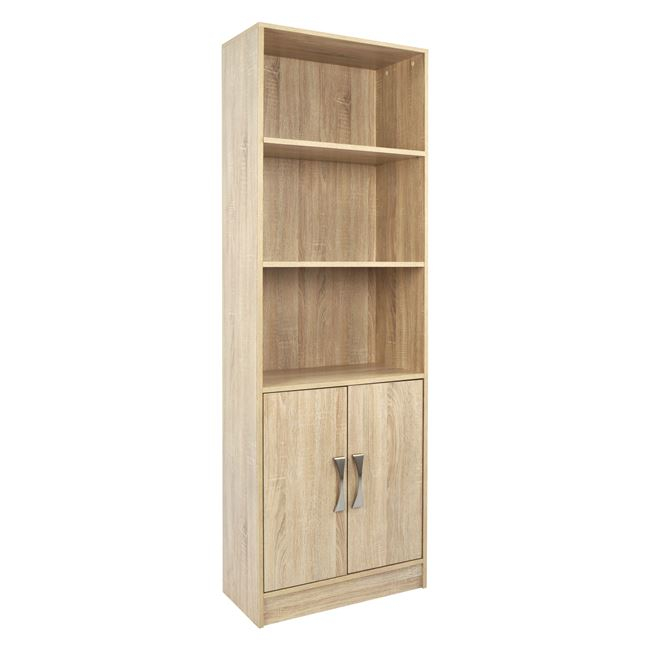 bibliothiki-melaminis-hm202703-sonama-me ΒΙΒΛΙΟΘΗΚΗ ΜΕΛΑΜΙΝΗΣ ENSLEY HM2027.03 SONAMA ΜΕ ΧΕΡΟΥΛΙ 60x30x180εκ - Image 1