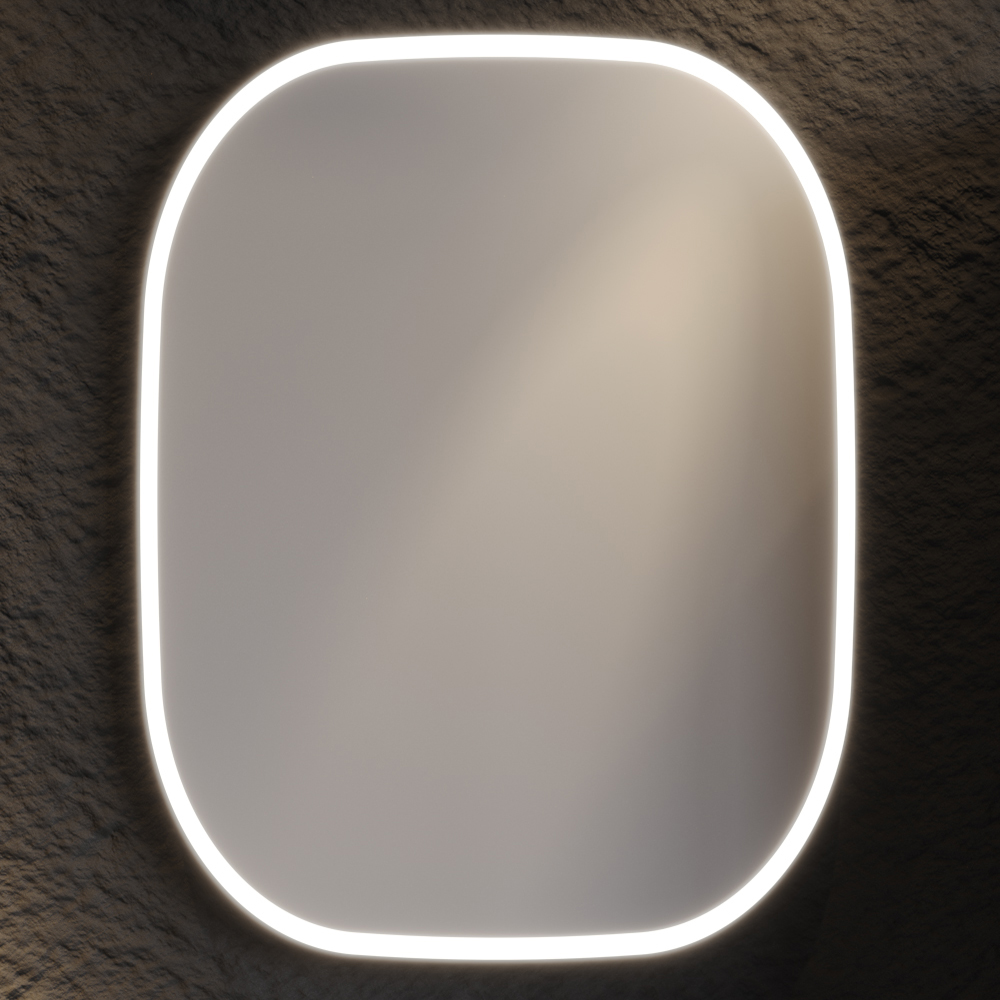 enza-60-led-mirror Καθρέφτης LED ENZA 60cm Ανθρακί MDF 18mm Λάκα με περιμετρικό φωτισμό και αισθητήρα 3MENZ060ANTM - Image 1