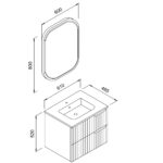 Πάγκος ENZA Λευκό MDF 18mm Λάκα 60 S3BENZA060WH 61x46.5x52cm - Image 2