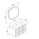 Καθρέφτης LED ENZA  80cm Ανθρακί MDF 18mm Λάκα με περιμετρικό φωτισμό και αισθητήρα 3MENZ080ANTM - Image 2