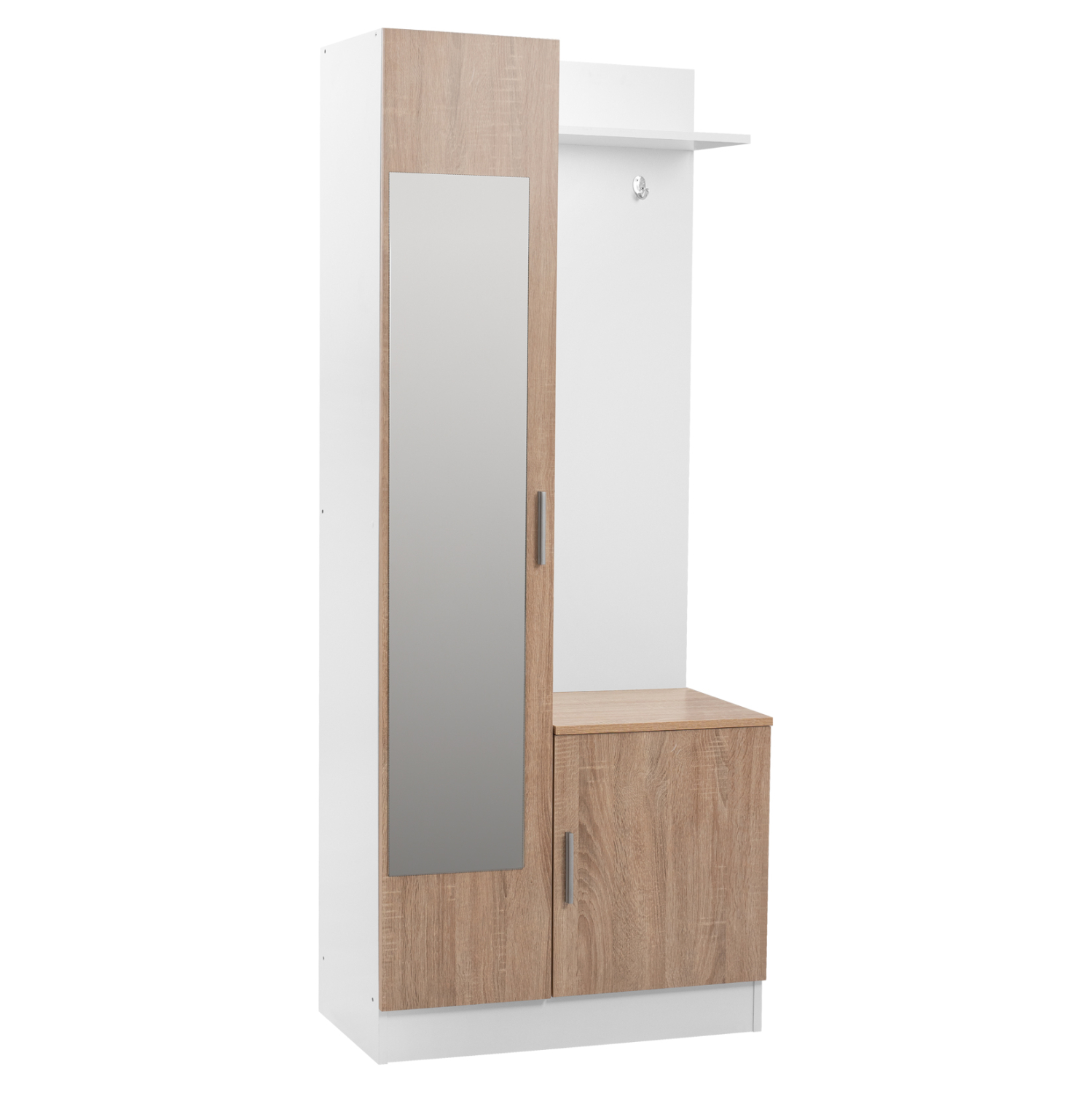 epiplo-eisodoy-me-kathrepti-fb92264-leyk-20 ΕΠΙΠΛΟ ΕΙΣΟΔΟΥ ΜΕ ΚΑΘΡΕΠΤΗ JANICE HM2264 SONAMA ΛΕΥΚΟ 70x37x181 εκ. - Image 1