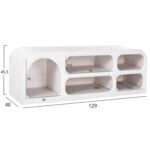 ΕΠΙΠΛΟ ΤΗΛΕΟΡΑΣΗΣ HANDYR HM9704 ΜΑΣΙΦ ΞΥΛΟ MANGO ΣΕ ΛΕΥΚΟ 130x40x45Yεκ. - Image 2