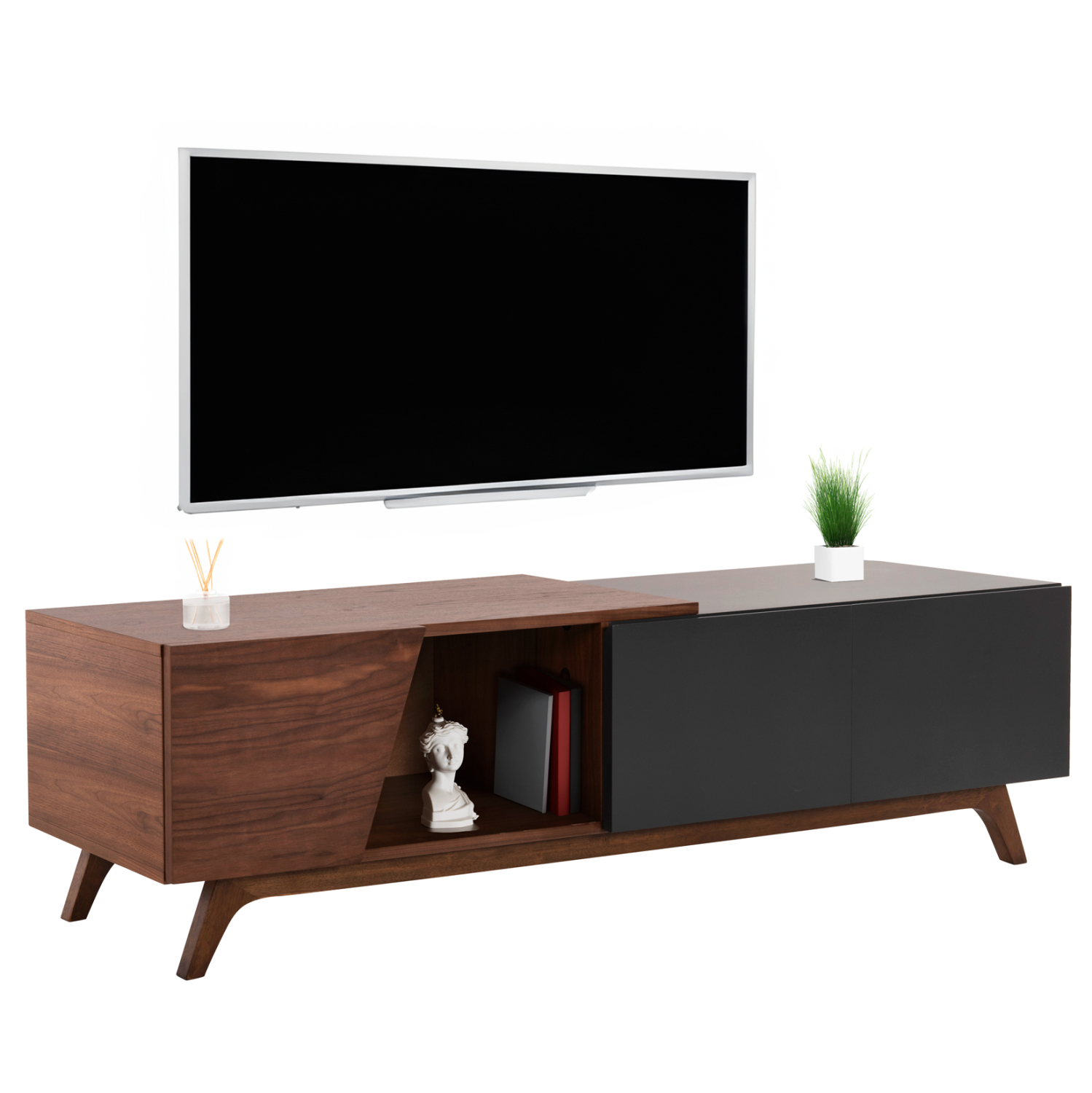 epiplo-tileorasis-fb99748-mdf-kaplamas-k ΕΠΙΠΛΟ ΤΗΛΕΟΡΑΣΗΣ HUDSON HM9748 MDF ΚΑΠΛΑΜΑΣ ΚΑΡΥΔΙΑΣ ΚΑΡΥΔΙ&ΣΚΟΥΡΟ ΓΚΡΙ 180x40x50Υ - Image 1