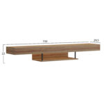 ΕΠΙΠΛΟ ΤΗΛΕΟΡΑΣΗΣ ΤΟΙΧΟΥ ME LED SAVOR HM18381.01 ΜΕΛΑΜΙΝΗ ΣΕ OAK 150x29,5x22Υεκ - Image 2
