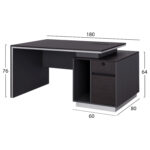 ΓΡΑΦΕΙΟ ΕΠΑΓΓΕΛΜΑΤΙΚΟ ΜΕ ΔΕΞΙΟ ΝΤΟΥΛΑΠΙ ROSEWOOD HM2113R 180X80X76Υ εκ. - Image 2