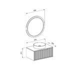 Καθρέφτης LED HOLE Φ80 Μπλε MDF 18mm Λάκα με περιμετρικό φωτισμό και αισθητήρα 3MHOL085BLS - Image 2