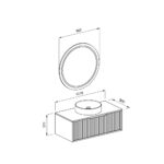 Πάγκος HOLE Μπλε MDF 18mm Λάκα 100 S3BHOL100BL 101x50x37cm - Image 2