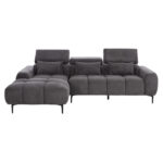 ΚΑΝΑΠΕΣ ΑΡΙΣΤΕΡΗ ΓΩΝΙΑ DIVYA HM3267.12L ΓΚΡΙ ΥΦΑΣΜΑ 260x100-174x104Υεκ. - Image 3