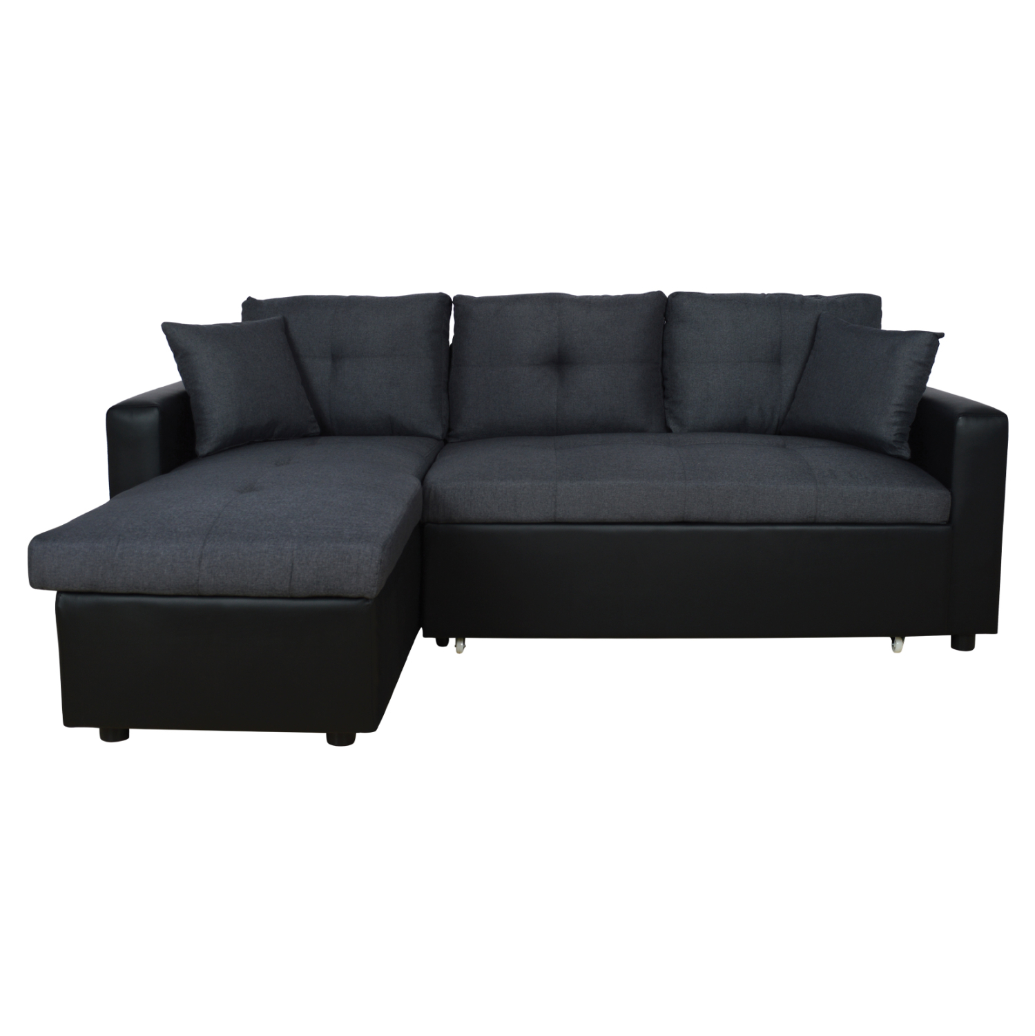 kanapes-gonia-krebati-220x146x86yekfb930 ΚΑΝΑΠΕΣ ΓΩΝΙΑ ΚΡΕΒΑΤΙ WAYNE 220x146x86Υεκ.HM3028.01 ΓΚΡΙ ΜΕ ΜΑΥΡΟ PU - Image 1