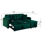 ΚΑΝΑΠΕΣ ΓΩΝΙΑ ΚΡΕΒΑΤΙ WAYNE 224x147x85Υεκ. HM3028.13 ΒΕΛΟΥΔΟ ΚΥΠΑΡΙΣΣΙ - Image 3