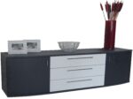 Μπουφές Kantate επιτοίχιος 180x53x42cm Γραφίτης+Λευκό