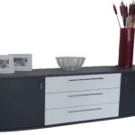 Μπουφές Kantate επιτοίχιος 180x53x42cm Γραφίτης+Λευκό