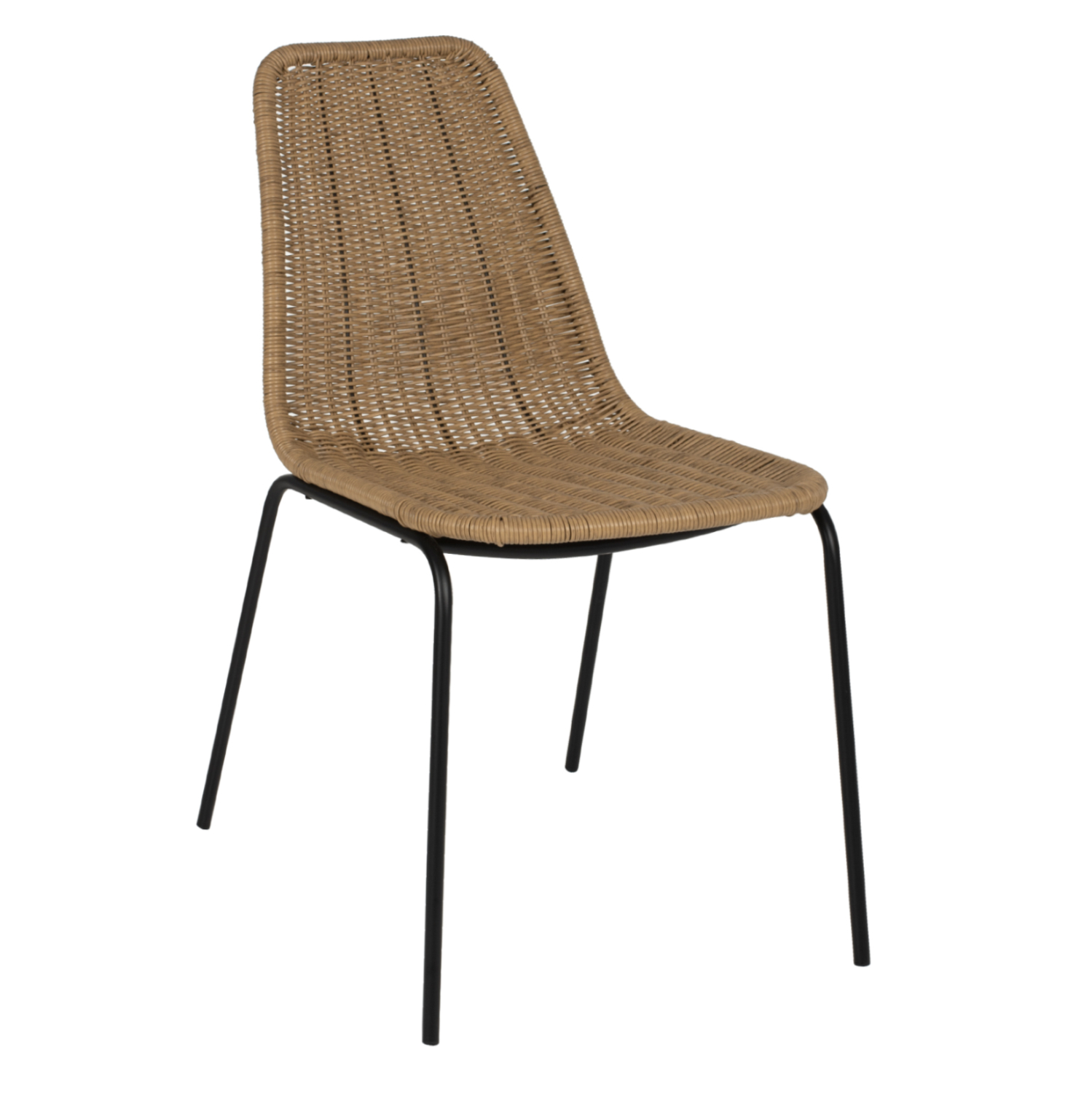 karekla-epaggelmatiki-fb9586701-metallo- ΚΑΡΕΚΛΑ ΕΠΑΓΓΕΛΜΑΤΙΚΗ HM5867.01 ΜΕΤΑΛΛΟ ΜΑΥΡΟ ΜΕ RATTAN ΦΥΣΙΚΟ 43.5x63x82Υεκ. - Image 1
