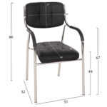 ΚΑΡΕΚΛΑ ΕΠΙΣΚΕΠΤΟΥ OBERON HM1018.01 ΜΑΥΡΟ PU 51x52x86Υ εκ. - Image 2