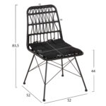 ΚΑΡΕΚΛΑ ΕΞ.ΧΩΡΟΥ ALLEGRA HM5453.12 ΜΕΤΑΛΛΟ-ΜΑΞΙΛΑΡΙ-WICKER ΜΑΥΡΟ 52x52x83,5Yεκ. - Image 2