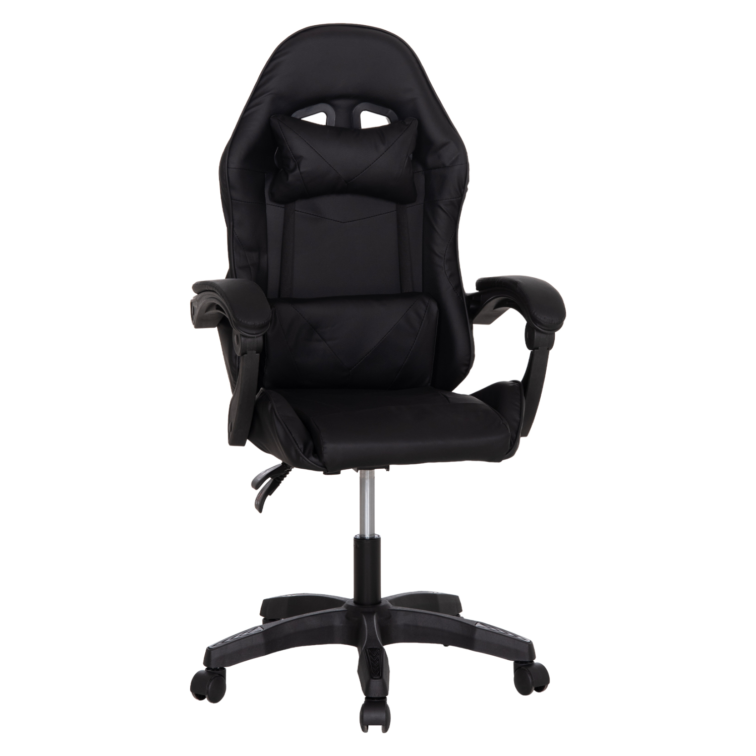 karekla-gaming-fb9123101-mayro-pvc-me-ma ΚΑΡΕΚΛΑ GAMING STRATUS HM1231.01 ΜΑΥΡΟ PVC--ΜΕ ΜΑΞIΛΑΡΑΚΙΑ ΜΕΣΗΣ/ΚΕΦΑΛΗΣ 60x59x117Υεκ - Image 1