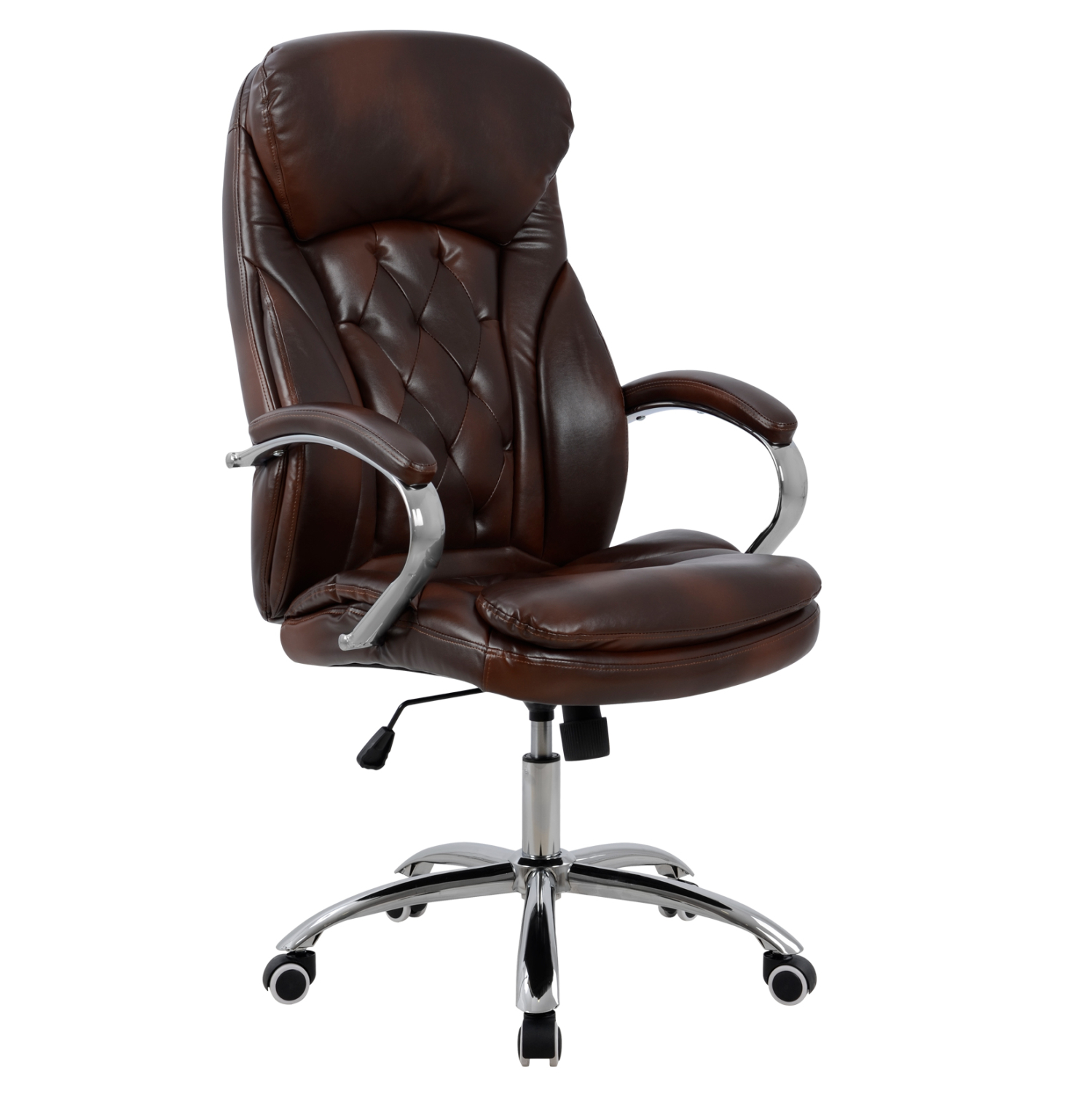 karekla-grafeioy-dieythyntiki-fb9109909-90 ΚΑΡΕΚΛΑ ΓΡΑΦΕΙΟΥ LANISHA HM1099.09 PU ΣΕ ΚΑΦΕ 65x73x125Υεκ - Image 1